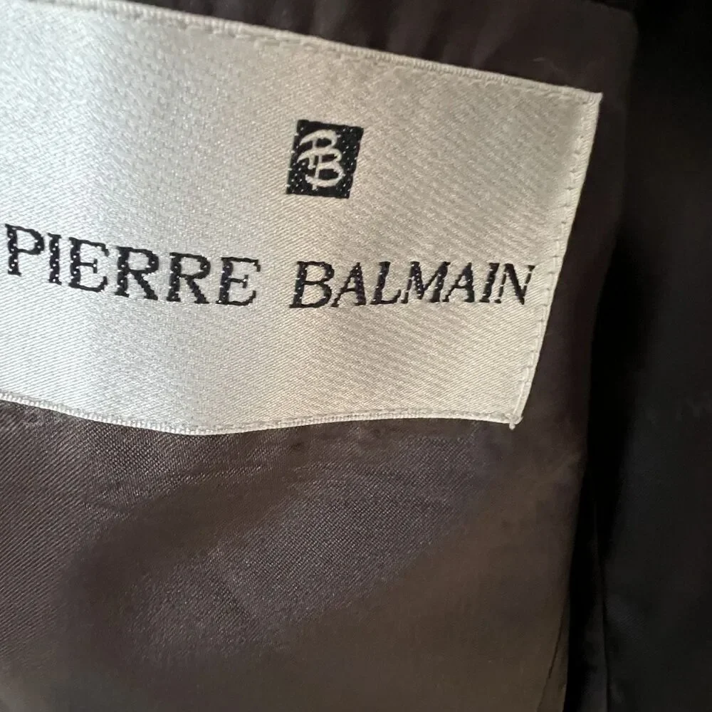 Balmain mens sport coat 38R blazer glen plaid brown wool 2 button